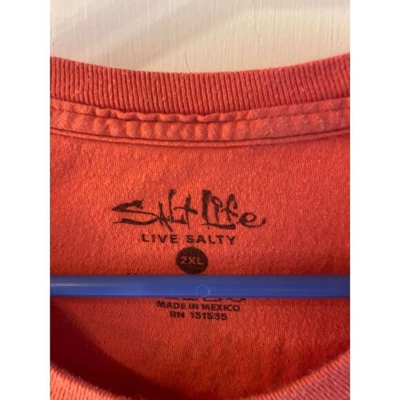 Salt Life 2x Mens tshirt live salty pirate skull anchor - Picture 3 of 7